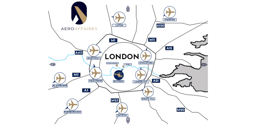 Londona Lutona : privātā reaktīvā lidmašīna noma