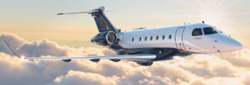Citation XLS en vol coucher de soleil
