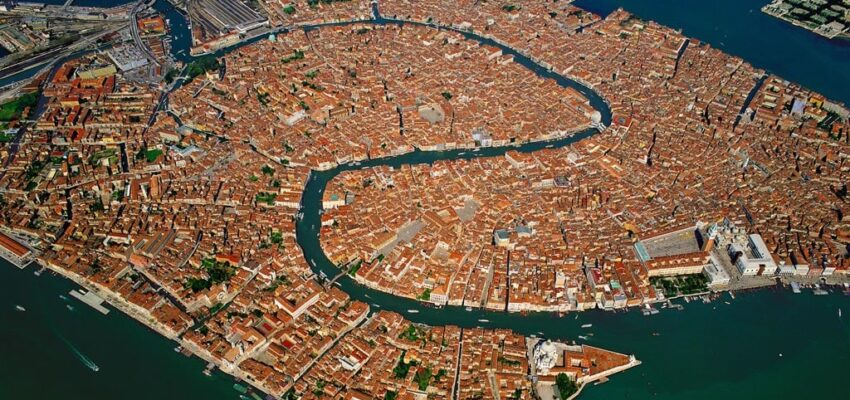 Vue aérienne de Venise
